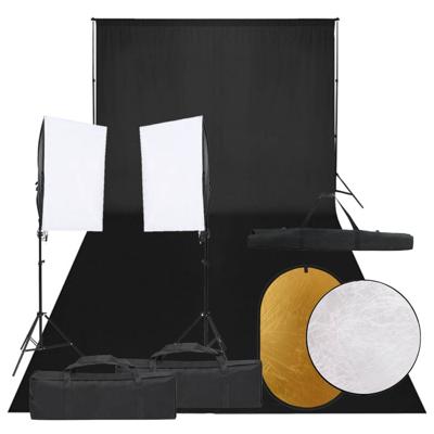 VidaXL Fotostudioset met verlichtingsset, achtergrond en reflector VidaXL Fotostudioset met verlichtingsset, achtergrond en reflector