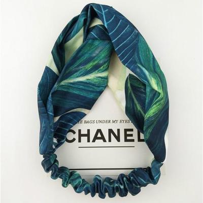 Zomer Boho stijl haar banden hoofdbanden voor vrouwen retro cross knoop tulband (groen)