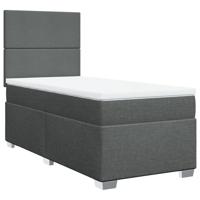 Boxspring met matras stof donkergrijs 80x200 cm - thumbnail