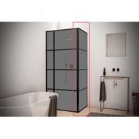Aqua Splash Zijwand voor AQS Douchecabine Smoke Frame 120x200 cm Rookglas Mat Zwart Raster - R-be-c120sg-fff - thumbnail