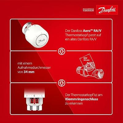 Danfoss Aero RA/V, 34mm Thermostaatknop Mechanisch 7 tot 28 °C