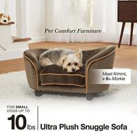 Enchanted hondenmand sofa ultra pluche snuggle donkergrijs 68x40,5x37,5 cm - thumbnail