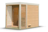 Karibu | Ares 1 Buitensauna | Onbehandeld-Wit - thumbnail