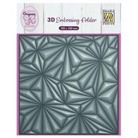 Nellie's Choice • 3d embossing folder achtergrond origami sterren 15x15cm - thumbnail