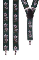 Bretel Tiroler groen/zwart met edelweiss bloem - thumbnail