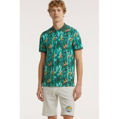 Petrol Industries gemêleerde slim fit sweatshort grijs melange