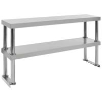 VidaXL Verhoging voor werktafel 2-laags 120x30x65 cm roestvrij staal - thumbnail