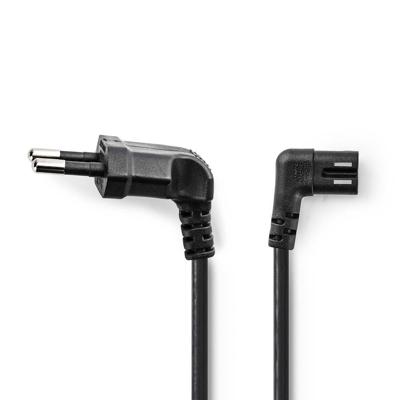 Voedingskabel | Eurostekker haaks - IEC-320-C7 links/rechts | 5,0 m | Zwart