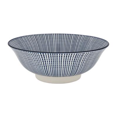 Schaal blue print - stripes - ⌀21 cm