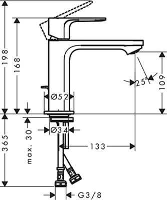Hansgrohe Rebris E Wastafelmengkraan 110 CoolStart Chroom - thumbnail