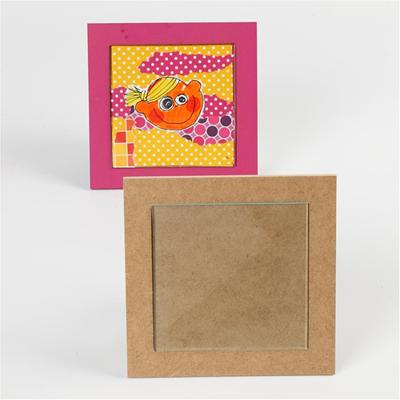 Creativ Company Onderzetter met glazen plaat, afm 15x15x0,5 cm, 6 stuk/ 1 doos - thumbnail