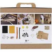 Creativ Company Maxi hobbyset decoratie, spookhuis, zwart, lichtbruin, oranje, 1 doos - thumbnail