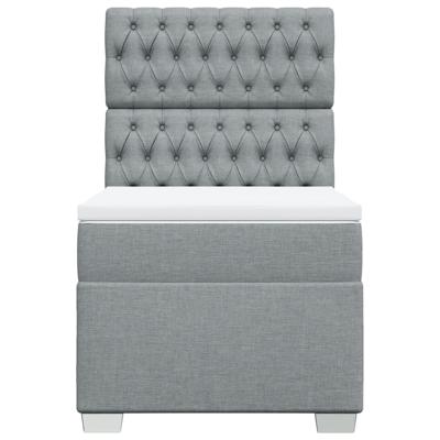Boxspring met matras stof lichtgrijs 120x200 cm - thumbnail