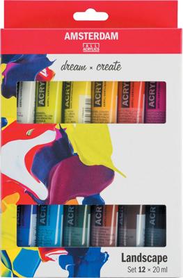 Bruynzeel Amsterdam standard series acrylverf landschap set 20ml, 12dlg.