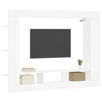 Tv-meubel 152x22x113 cm bewerkt hout wit - thumbnail