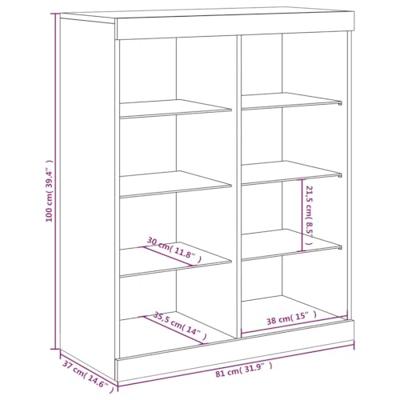 Dressoir met LED-verlichting 81x37x100 cm wit