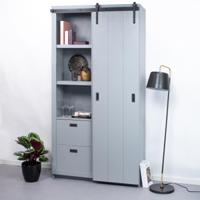 vtwonen Opbergkast 'Slide' met staldeur / schuifdeur, kleur Betongrijs - thumbnail