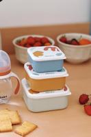 Set van 3 snackboxen Playful Beaba sinaasappel - thumbnail