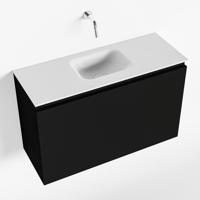 MONDIAZ OLAN 80cm toiletmeubel urban. LEX wastafel talc midden geen kraangat - thumbnail