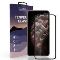 Lunso - iPhone 11 Pro Max - Gehard Beschermglas - Full Cover Screenprotector - Black Edge - thumbnail