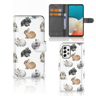 Telefoonhoesje | Met pasjeshouder | voor Samsung Galaxy A53 Konijntjes