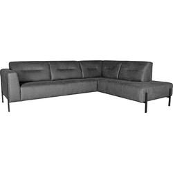 LABEL51 Hoekbank 'Napoli' Rechts, Micro Suede, kleur Antraciet