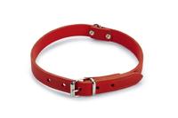 Lederen honden halsband rood - 57 cm x 20 mm - thumbnail