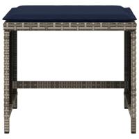 Tuinkrukken 4 st met kussens 40x40x35 cm poly rattan grijs - thumbnail