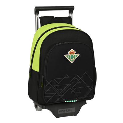 Schoolrugzak met Wielen Real Betis Balompié Zwart Limoen 28 x 34 x 10 cm