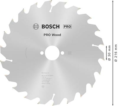 Bosch Accessoires Cirkelzaagblad Opt Wood 216X30X2.6/1.6X22T - 2608838410