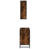2-delige Badkamermeubelset bewerkt hout gerookt eikenkleurig - thumbnail