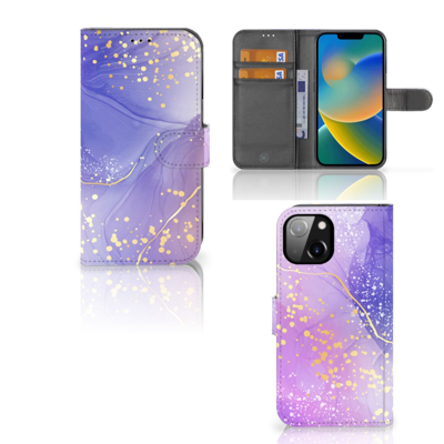 Hoesje voor Apple iPhone 14 Watercolor Paars Hoesje voor Apple iPhone 14 Watercolor Paars