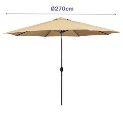 Marbueno Parasol Staal 8 Spaken D270 cm Polyester Bruin Tuin, Zwembad, Terras Marbueno Parasol Staal 8 Spaken D270 cm Polyester Bruin Tuin, Zwembad, Terras