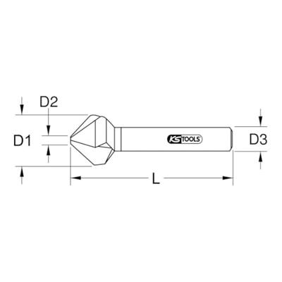 KS Tools 336.0190 3360190 Kegelverzinkboor 23 mm Staal 1 stuk(s)