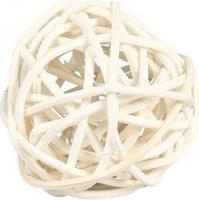 TRIXIE BAL MET BELLETJE RIET 4X4X4 CM 4 ST - thumbnail