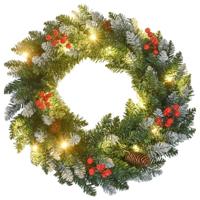 VidaXL 4-delige kerstdeurdecoratieset pvc - thumbnail