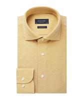 Profuomo Originale Gebreid Overhemd Geel Pique Cutaway Slim Fit - thumbnail