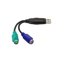 NANOCABLE 10.03.0101 PS/2 converter (toetsenbord en muis) naar USB 2.0, type 2xPS/2/H-A/M, Female, Zwart, 15 cm - thumbnail