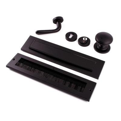 Hardbrass Voordeurset Pragma/Silvia compleet linkswijzend SKG3 met kerntrekbeveiliging - puurzwart