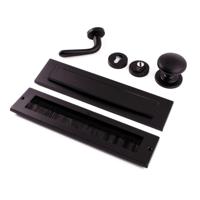 Hardbrass Voordeurset Pragma/Silvia compleet linkswijzend SKG3 met kerntrekbeveiliging - puurzwart - thumbnail