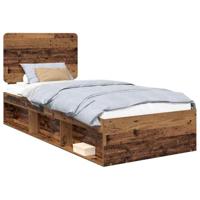 Bedframe met hoofdeinde Oudhout 90 x 190 cm Massief grenenhout - thumbnail