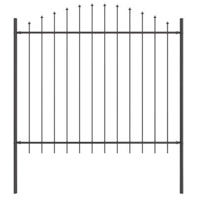 Tuinhek 4 pcs Grijs 170 x 190 cm Gepoedercoat staal