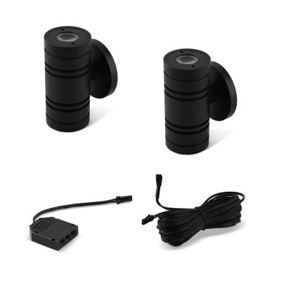 Uitbreidingsset LED-wandlamp Denno up-down zwart 12V - 2 spots