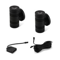 Uitbreidingsset LED-wandlamp Denno up-down zwart 12V - 2 spots - thumbnail