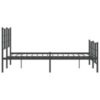 Bedframe met hoofd- en voeteneinde metaal zwart 120x200 cm - thumbnail