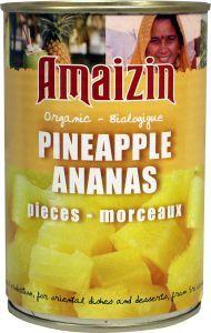 Amaizin Ananasstukjes op sap bio (400 gr)
