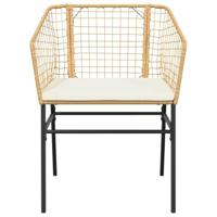 5-delige Tuinset met kussens poly rattan glas bruin - thumbnail