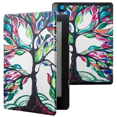 Lunso Kobo Aura H20 Edition 2 hoes (6.8 inch) - sleepcover - Kleurrijke Boom