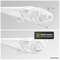 Set van 4 Q-Series LED TL Armaturen 120cm - 36 Watt 4320 Lumen vervangt 144 Watt - 120lm/W - 6500K daglicht wit licht - Gereedschapsloos Koppelbaar - IK08 - IP65 Waterdicht - Tri-proof plafondverlichting - thumbnail