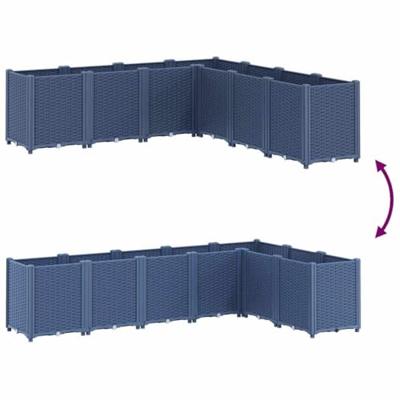 VidaXL Plantenbak 160x160x53 cm polypropeen blauwgrijs